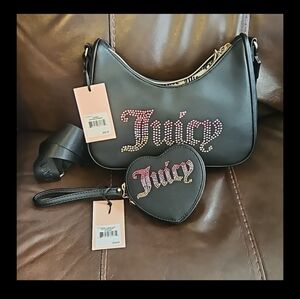 Juicy Couture black crossbody and ziparound wallet NWT